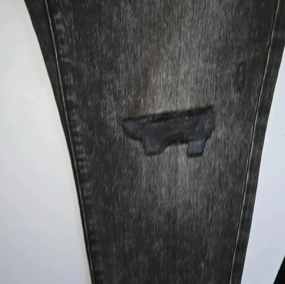 Express Low Rise Black Ripped Boyfriend Jeans - Picture 9 of 12